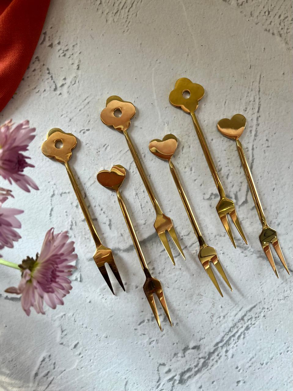 Heart And Flower Food Forks